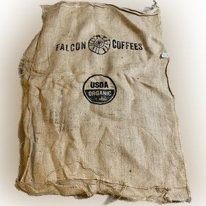 Burlap Jute Coffee Sack Peru Pimcos bag fairtrade Falcon Coffees - 2 of 2